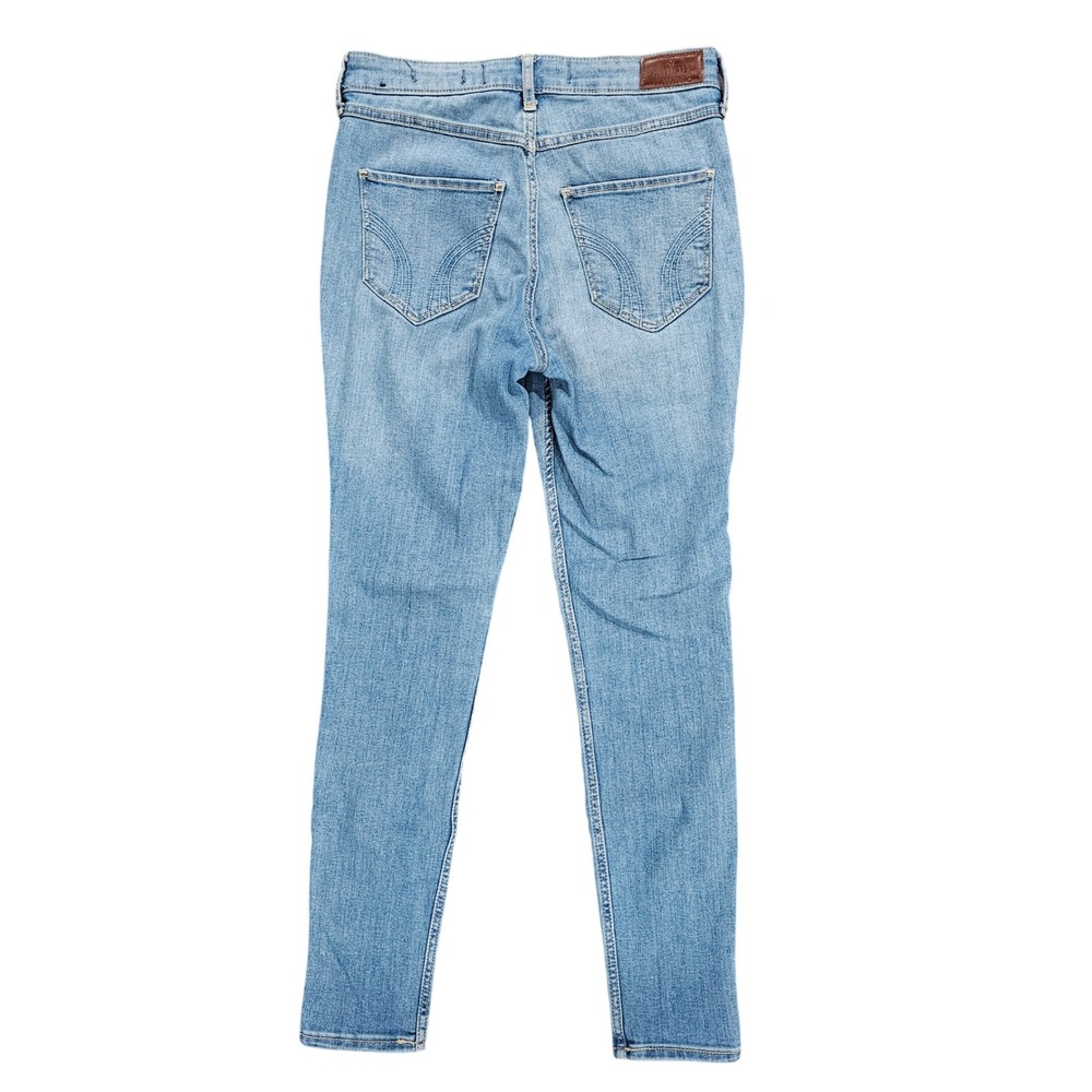 Hollister High-Rise Super Skinny Womens 3S Blue Distressed Denim Jeans Casual - Picture 2 of 8